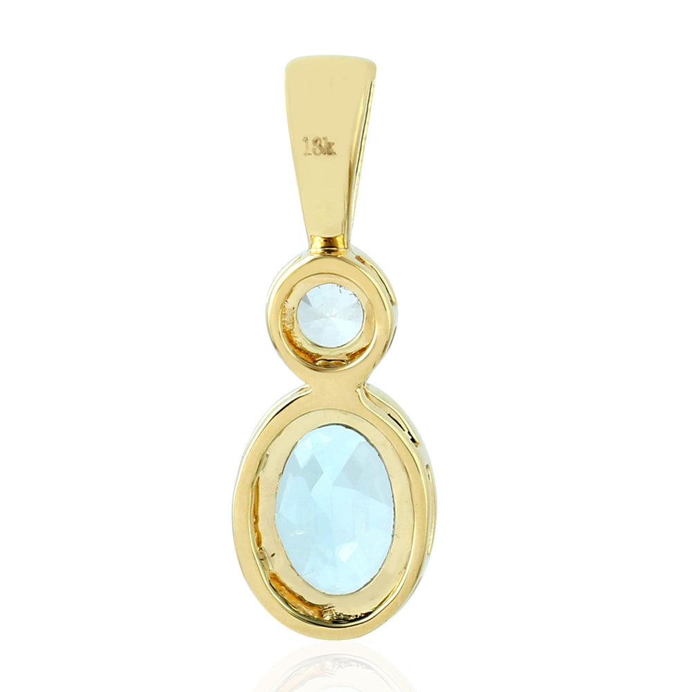 Sapphire Charm Pendant 18k Yellow Gold Topaz Jewelry