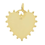 Natural Diamond Enamel Heart Pendant In 14K Yellow Gold Valentine Jewelry