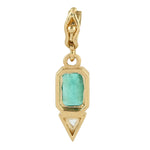 Emerald Cut Emerald Diamond Beautiful Minimalist Charm Pendant