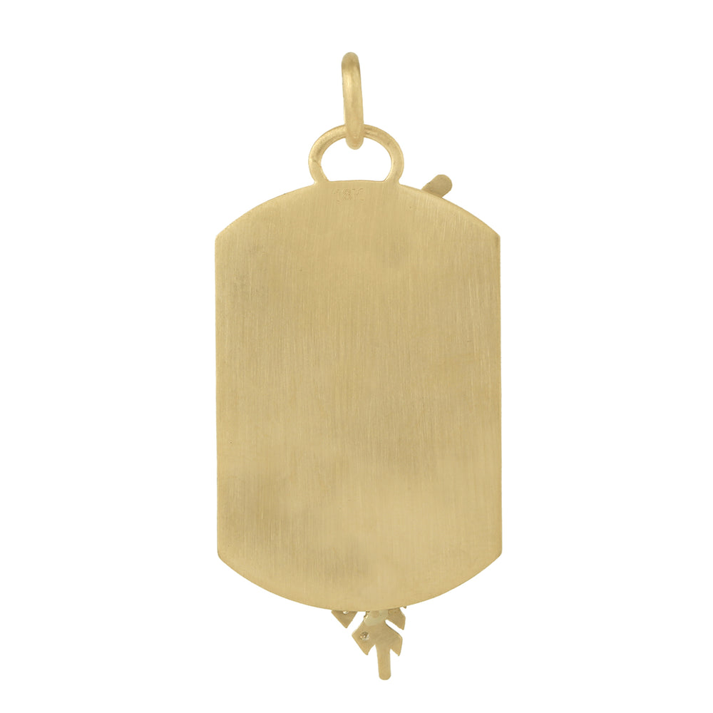 Pave Diamond Leaf Enamel Pendant In 18k Yellow Gold Fine Jewelry