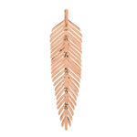 18k Rose Gold Pave Diamond Feather Charm Pendant Handmade Jewelry