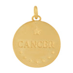 14k Yellow Gold Cancer Zodiac Sign Pendant Prong Diamond For June July Birth Month Jewelry