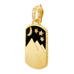 14K Gold Desert Star Moon Charm Pendant Diamond Jewelry