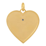 Blue Sapphire Pave Diamond Butterfly And Heart Pendant In 14k Yellow Gold