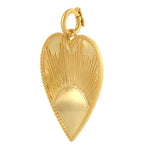 14k Yellow Gold Sunrise Heart Pendant Jewelry Gift For Her