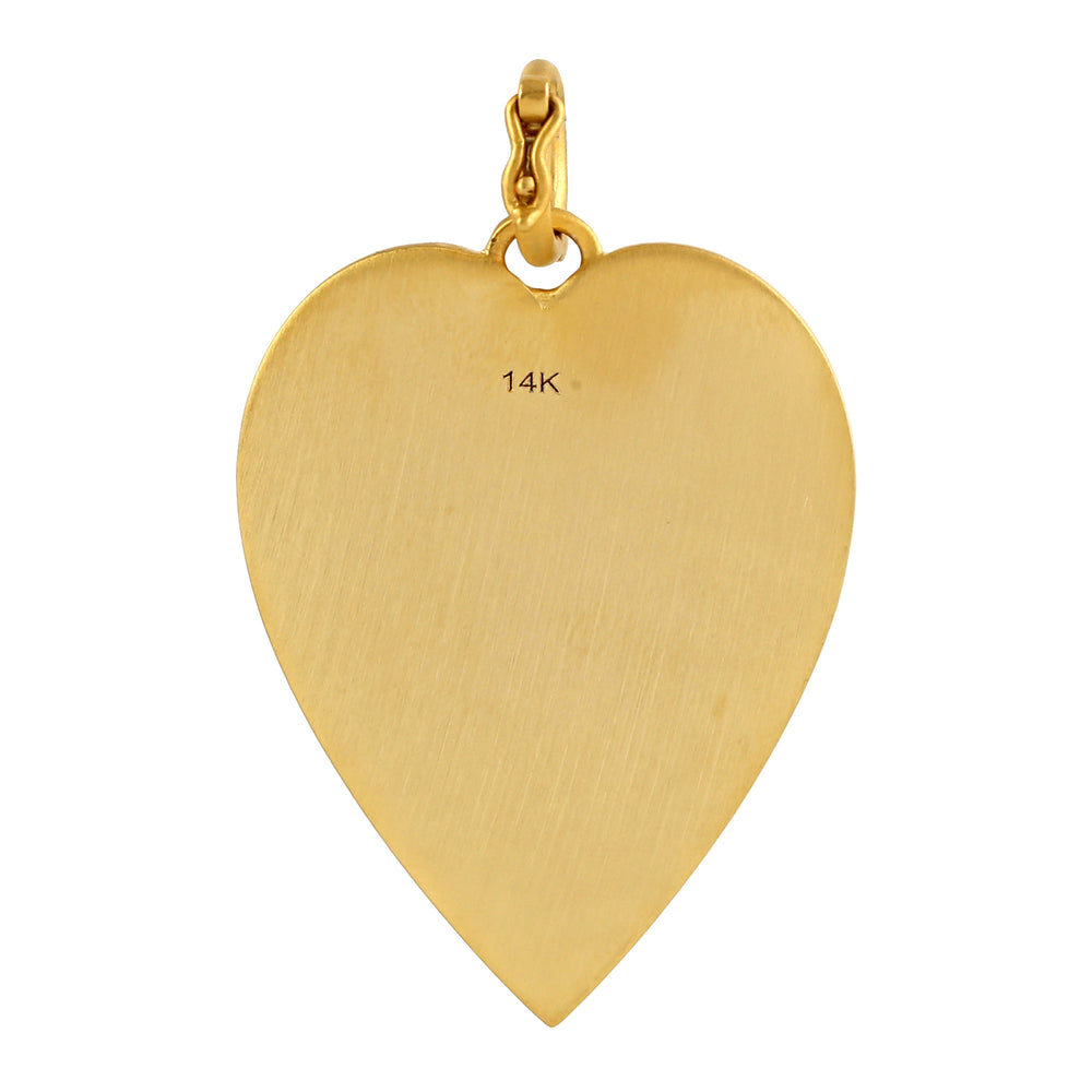 14k Yellow Gold Sunrise Heart Pendant Jewelry Gift For Her