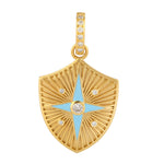 Natural Diamond Shooting Star Design pendant In 14k Yellow Gold