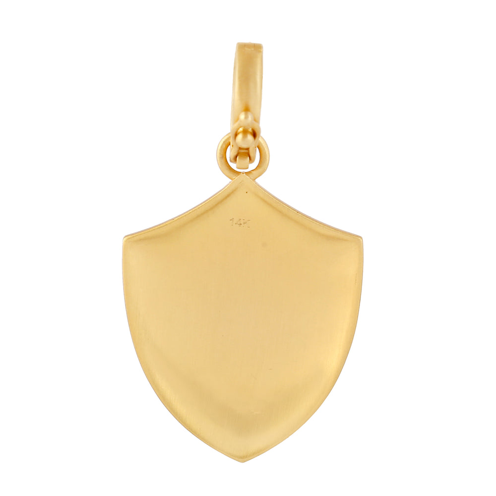 Natural Diamond Shooting Star Design pendant In 14k Yellow Gold