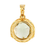 Beautiful Amethyst & Tsavorite Diamond Pendant In Yellow Gold For Her