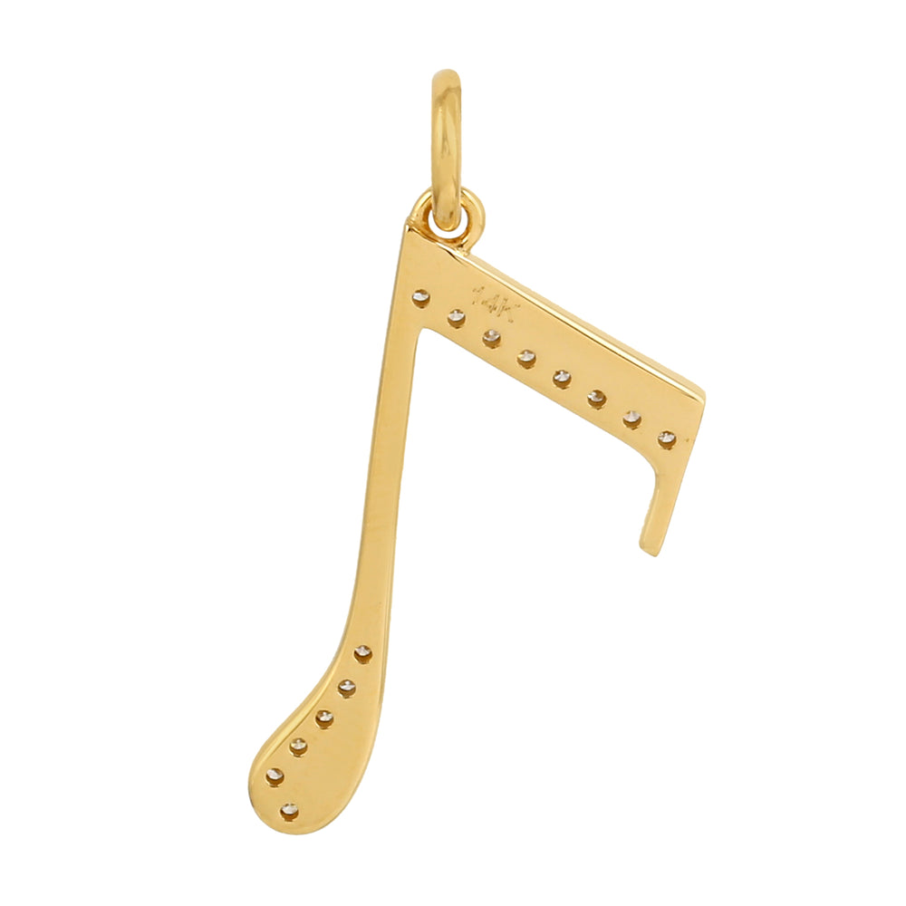 Natural Diamond Pave "7 "Initial Numeric Pendant Jewelry In 14k Yellow Gold