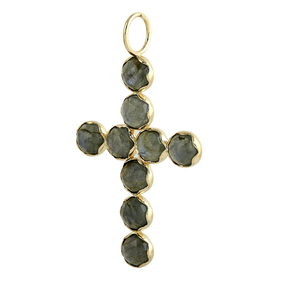 Hexagon Labradorite Religious Charm Pendant For Gift