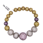 Natural Diamond Beaded Bracelet In 10k Gold Handmade Jewelry For Gift