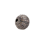 Handmade 925 Silver Pave Diamond Bead Ball Spacer Finding Jewelry