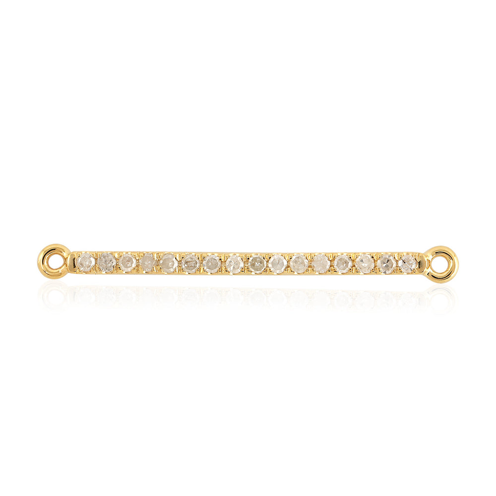 Natural Diamond Bar Design Connector Findings Jewelry In 14k Yellow Gold