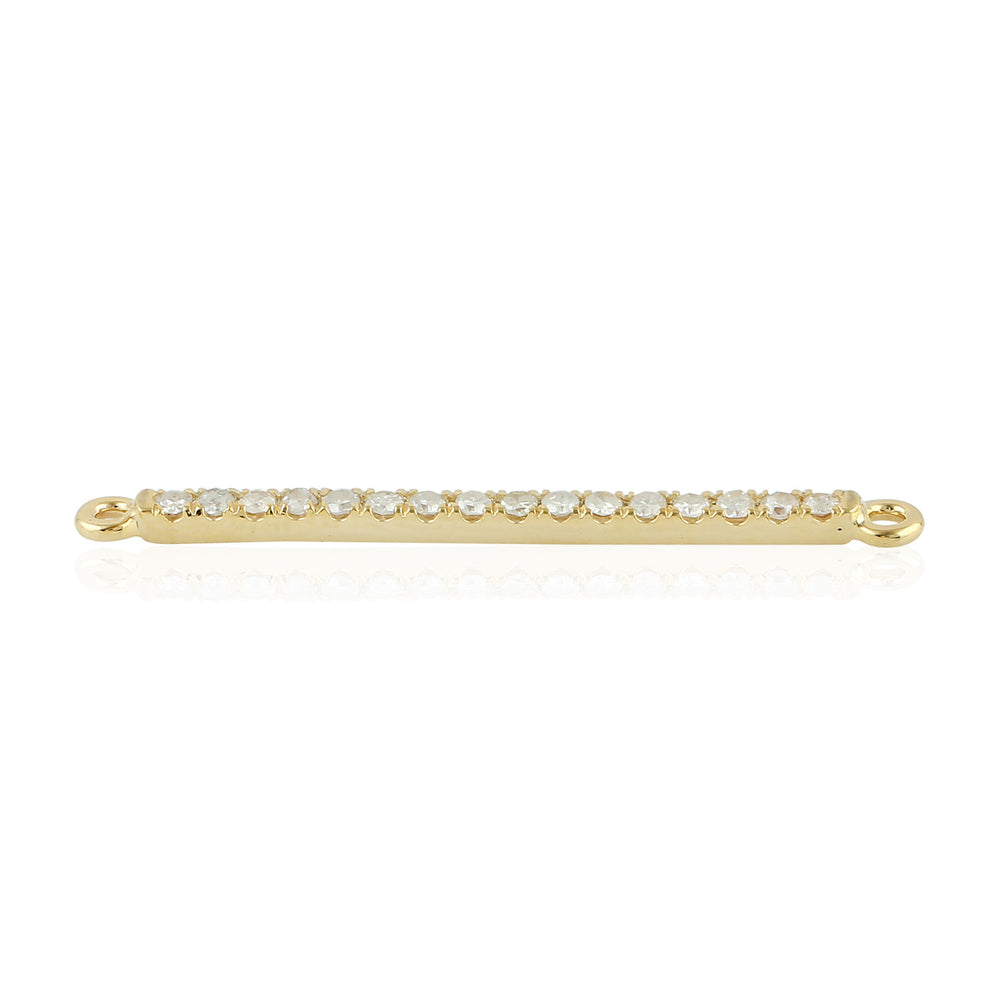 Natural Diamond Bar Design Connector Findings Jewelry In 14k Yellow Gold