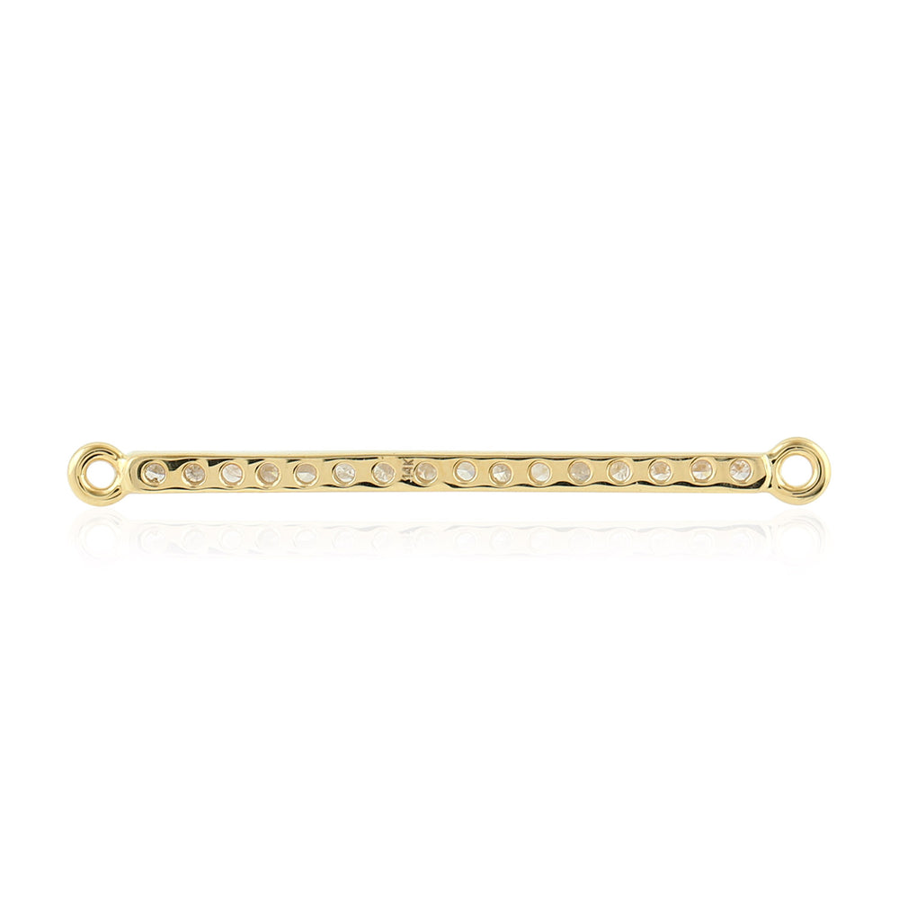 Natural Diamond Bar Design Connector Findings Jewelry In 14k Yellow Gold