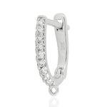 Pave Diamond 18k White Gold Lock Findings Jewelry Making Accessories