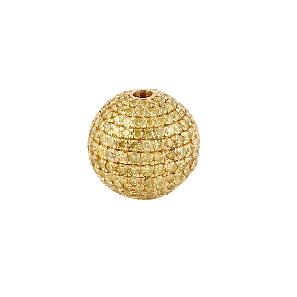 Yellow Diamond Bead Ball Findings 18k Gold Accessory