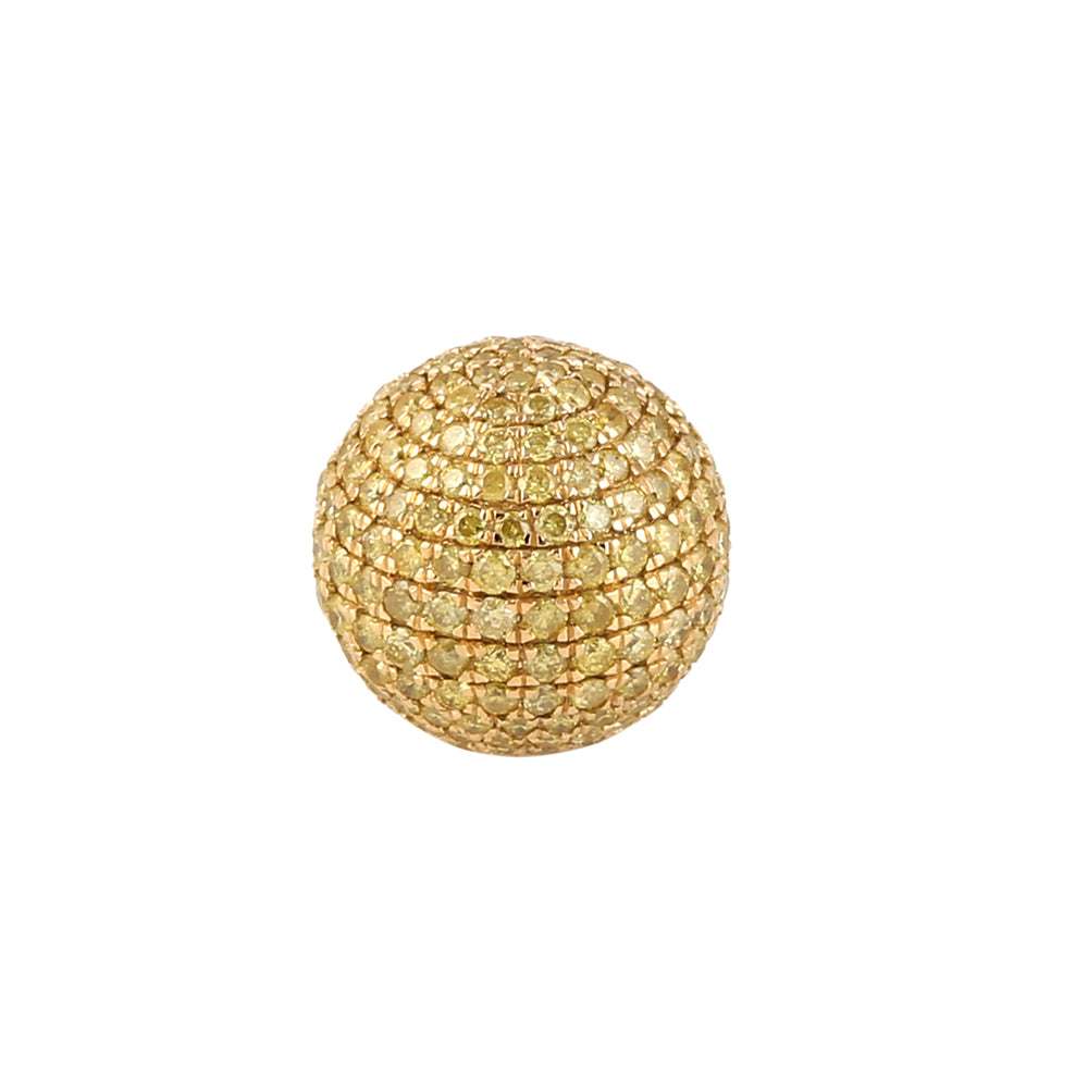 Yellow Diamond Bead Ball Findings 18k Gold Accessory