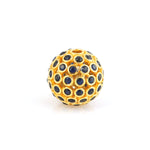 Blue Sapphire Jewelry Making Pave Bead Findings In 18k Yellow Gold