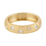 Natural Diamond Band Ring 14k Yellow Gold Handmade Jewelry