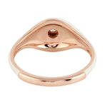 Prong Set Natural Diamond Solitaire Enamel Ring In 14k Rose Gold Designer Jewelry For Her