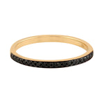 Micro Pave Black Diamond Half Eternity Band Ring In 18k Yellow Gold