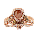 Natural Ice Diamond Victorian Pave Ring Jewelry In 18k Rose Gold Gift