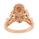 Natural Ice Diamond Victorian Pave Ring Jewelry In 18k Rose Gold Gift