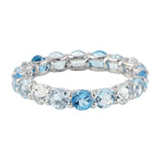 Multicolor Topaz Full Eternity Band Ring in 18k White Gold