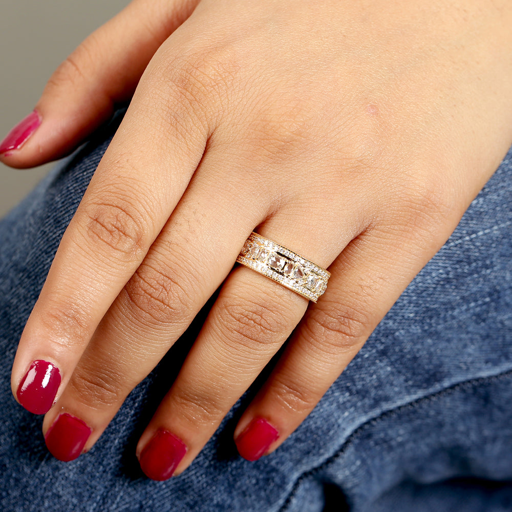 Natural Diamond Anniversary Band Ring In Yellow Gold