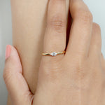 Marquise Diamond Solitaire Sleek Band Ring In Yellow Gold