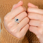 Pear Cut Blue Sapphire Pave Diamond Engagement Ring In White Gold