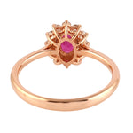 18k Rose Gold Natural Ruby Pave Diamond Beautiful Promise Ring