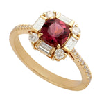 Beautiful Tourmaline Diamond Beautiful Wedding Ring In 18k Yellow Gold