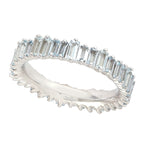 Natural Baguette Aquamarine Channel Set Full Eternity Ring In 18k White Gold