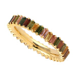 Baguette Tourmaline Full Eternity Band Ring In 18k Gold