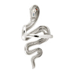 Solid 14k White Gold Natural Sapphire Diamond Ruby Serpent Ring