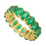 Oval Emerald Full Eternity Soild 18k Gold Ring