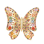 Multicolor Sapphire Diamond Butterfly Cocktail Ring In 18k Yellow Gold