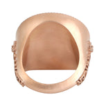 14k Rose Gold Pave Diamond Cancer Zodiac Sign Signet Ring