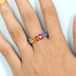 Multicolor Sapphire BeautifulBand Ring in 18k White Gold