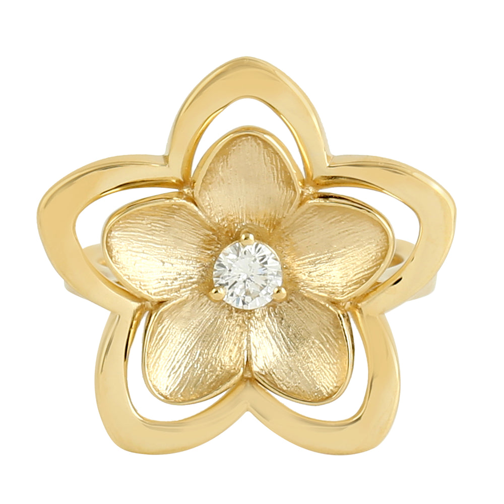 Natural Diamond 14k Yellow Gold Daisy Ring