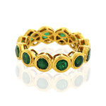 Bezel Set Emerald Eternity Ring In 14k Yellow Gold