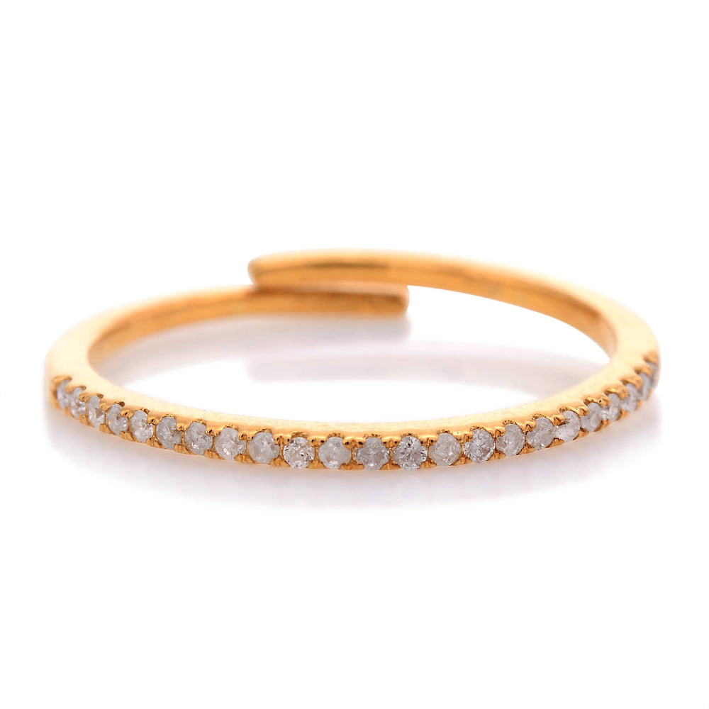 Pave Diamond Eternity Band Ring 18k Yellow Gold Fine Jewelry