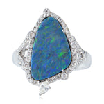18kt Gold Opal Gemstone Designer Cocktail Ring October Birthstone Jewelry