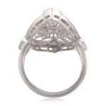 Channel Set Diamond Marquise Ring In 18k White Gold Cocktail Jewelry