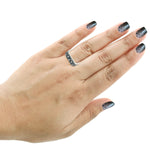 Natural Blue & White Diamond Band Ring In 18k White Gold Jewelry