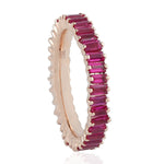 Baguette Ruby Full Eternity Band Ring In 18k Rose Gold Fine Jewelry