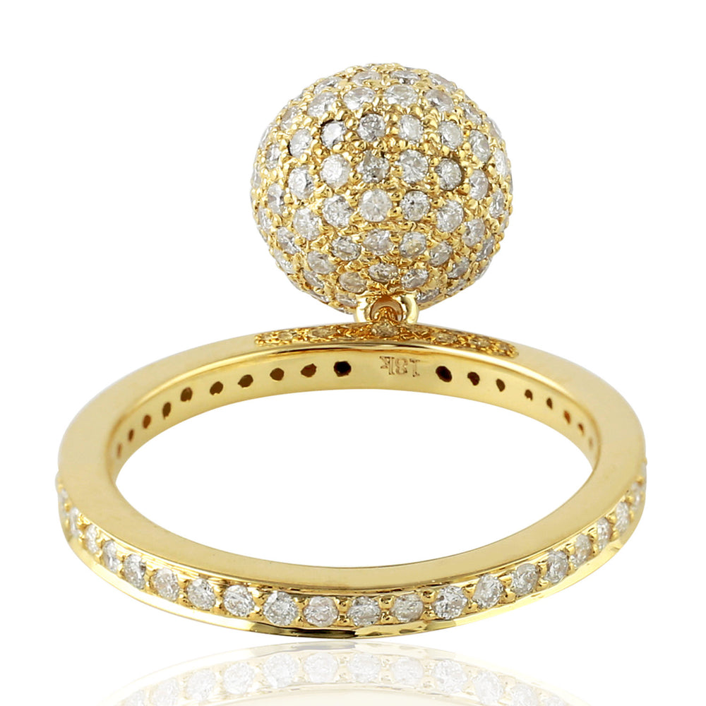 Natural Diamond Chram Ring 18k Yellow Gold Jewelry